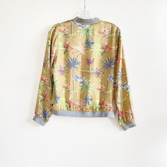 Scotch & Soda Tropical Palm Tree Reversible Satin Bomber Jacket - Picture 5 of 10